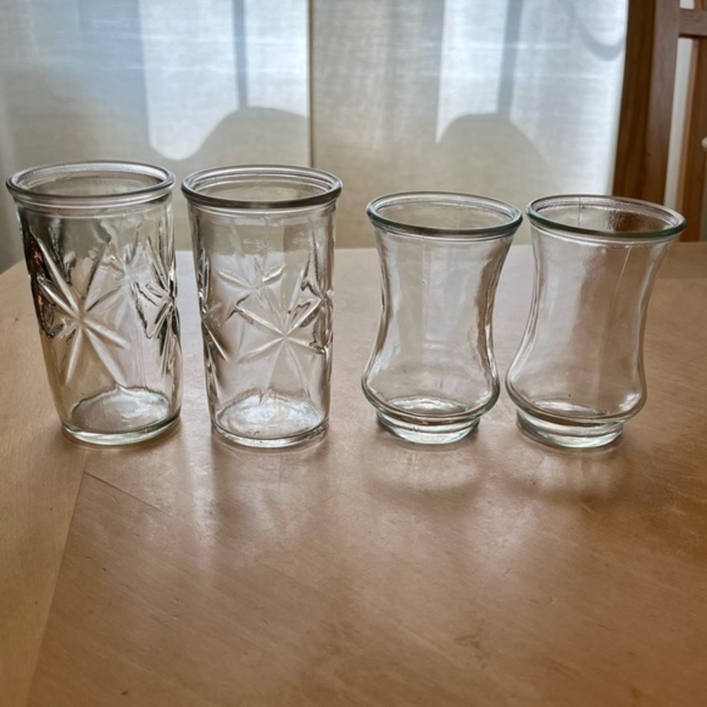 Vintage Jelly Jar Juice Glasses Set of 4